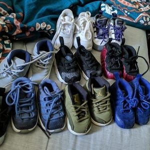 Lots of baby shoes Jordans Foamposites and Nike